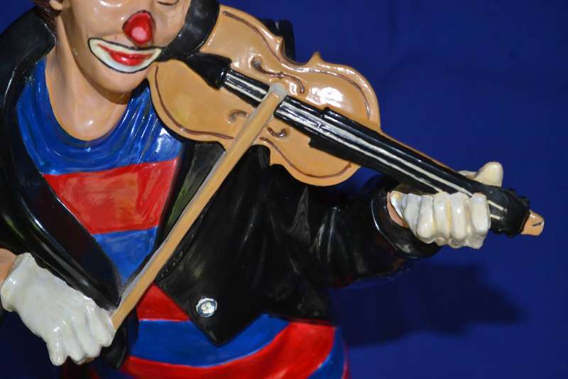 Large Ceramic Clown Playing the Violin