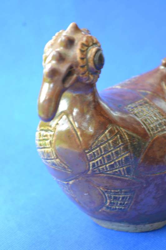Vintage Rorke's Drift Studio Pottery Chicken - Signed E Mbatha