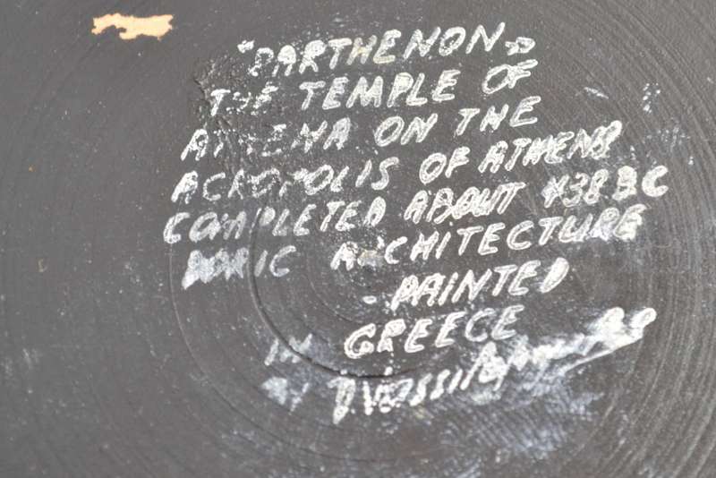 Vintage 3D Display Plate - Parthenon and Square Ceramic Plate