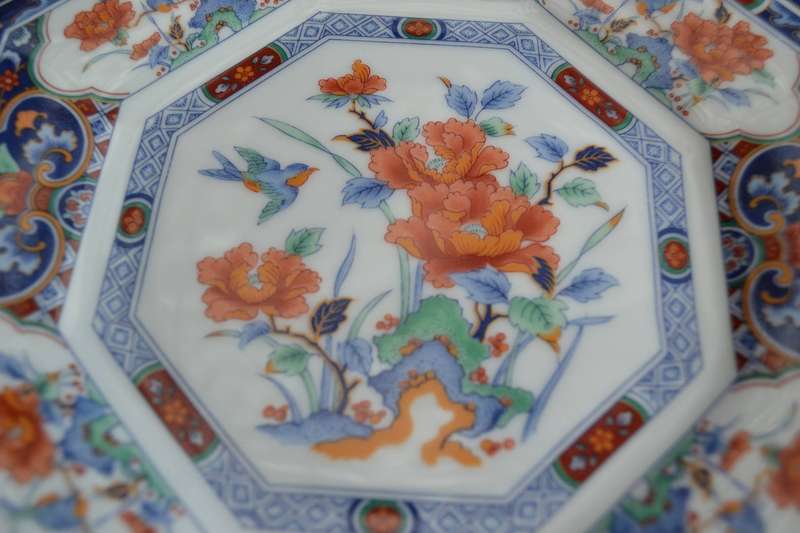 Vintage Octagonal Imari Plates x 3
