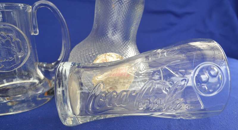 Magazzin Wobble Bottle Decanter Bottle and 2 branded Glass Glasses