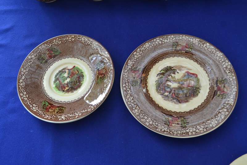 Antique Royal Staffordshire Pottery - Jenny Lind 3 Trios and a Duo  - Some with damage