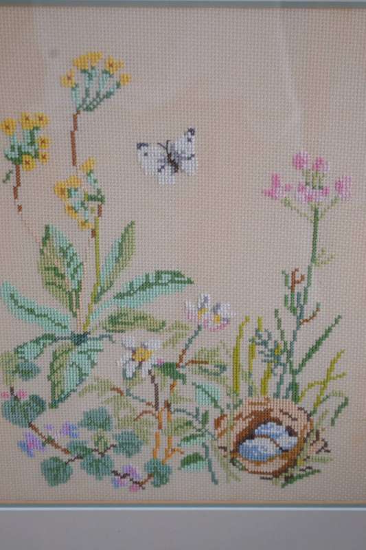Vintage Tapestry Framed behind Glass