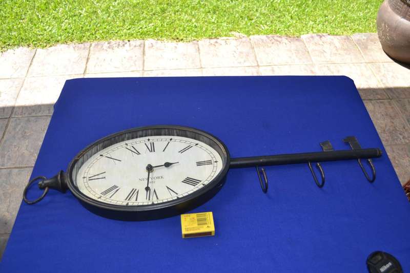 Vintage New York Key Shaped Metal Wall Clock