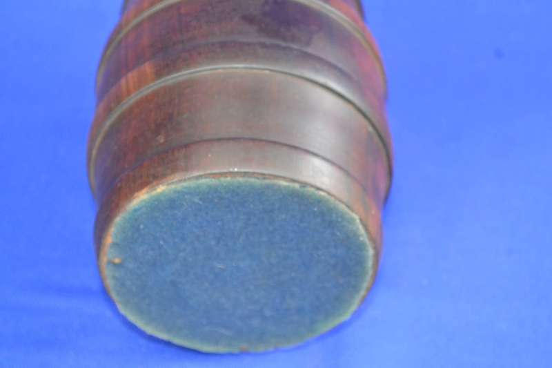 True Vintage Lidded wood Tobacco Jar