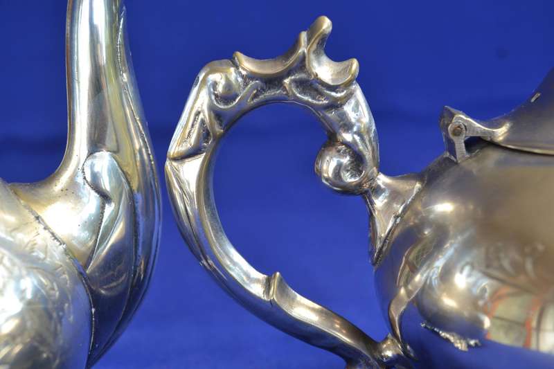 Vintage Engraved Coffee and Tea Pot Set - EPNS