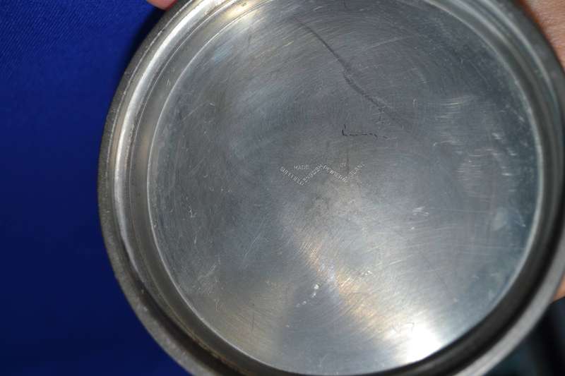 Vintage sheffield English Pewter Bone Handle Tankard