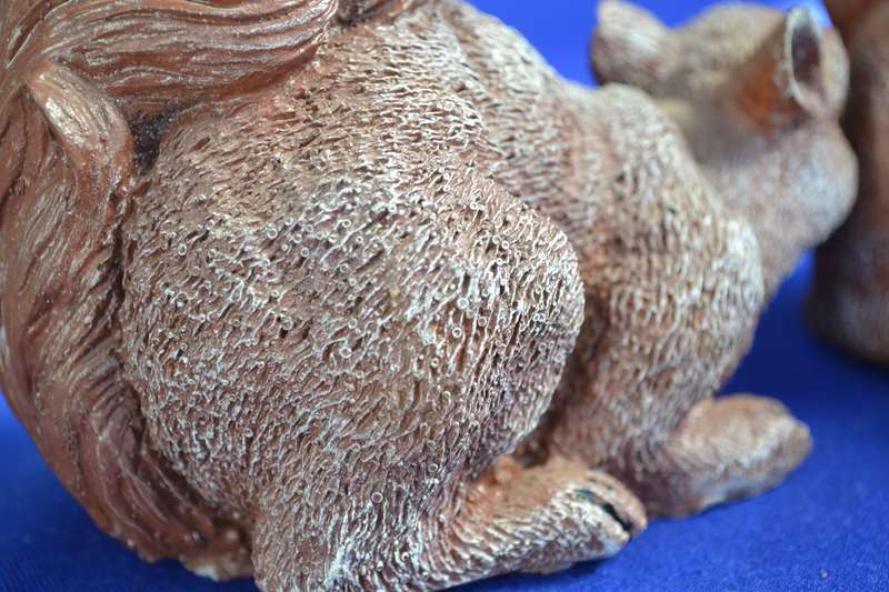 Pair of  Resin Squirrel Ornaments