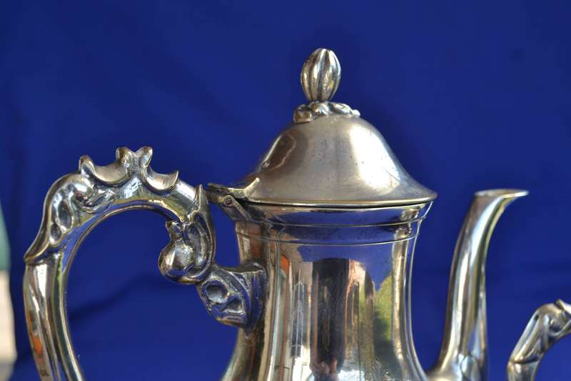 Vintage Engraved Coffee and Tea Pot Set - EPNS