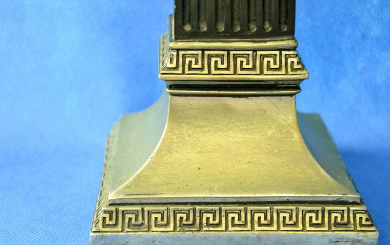 Vintage Aluminium Corinthian Column Candle Holder