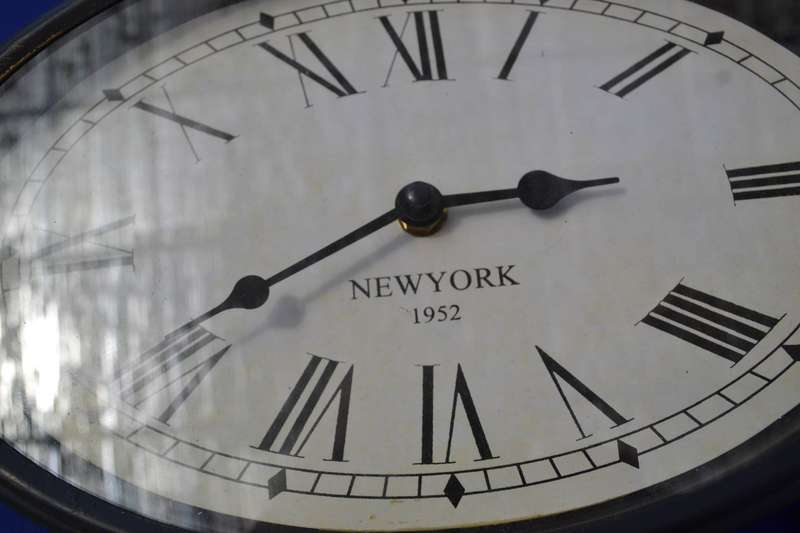 Vintage New York Key Shaped Metal Wall Clock
