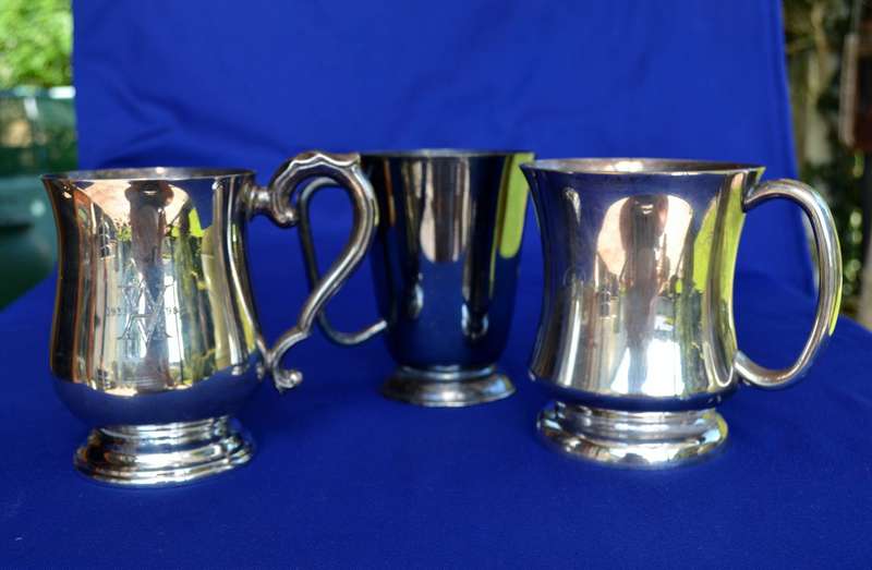 Silver Plate Tankards x 3