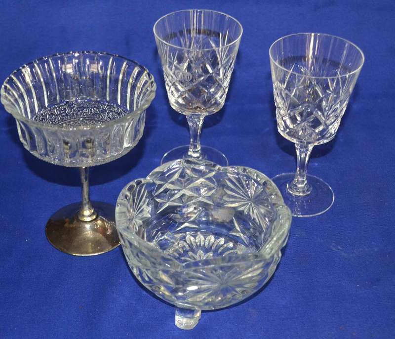 Selection of Assorted Crystal and Cut Glass Items - 4 Pieces