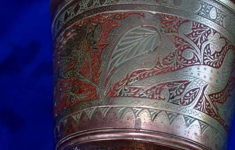 True Vintage Large Hand Etched Brass Chalice