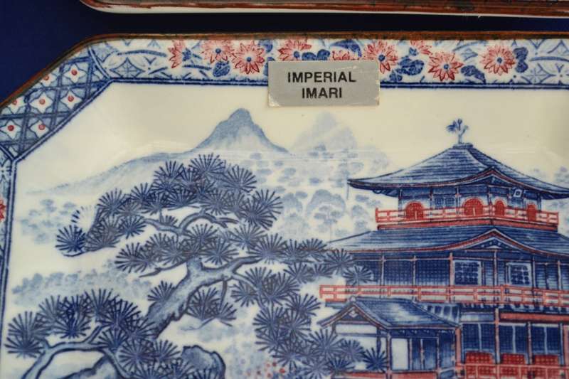 Vintage Rectangular Imperial Imari Plates x 2