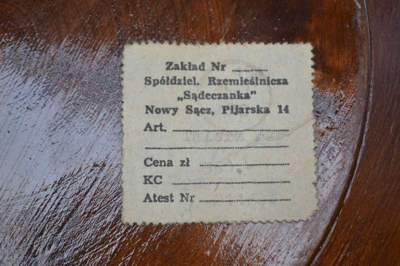 True Vintage Wooden Polish Folk Art Plate with Brass Inlay
