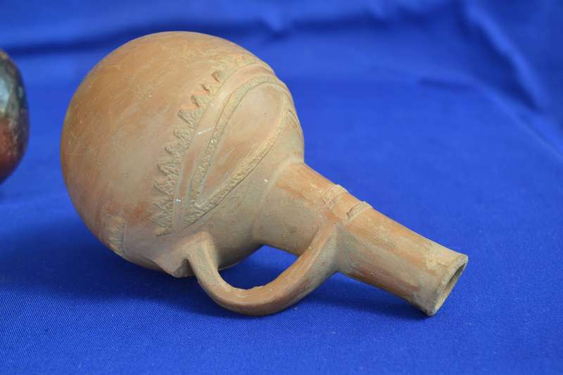 Vintage Jabena Eritrean Clay Coffee Pot and Terracotta Clay Wine Pitcher