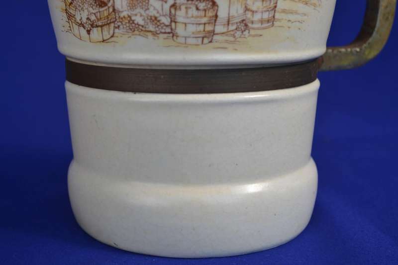 Large Stoneware "The Winemakers"  Decanter with Swing Top Closure