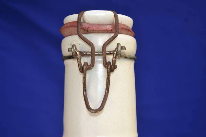 Large Stoneware "The Winemakers"  Decanter with Swing Top Closure
