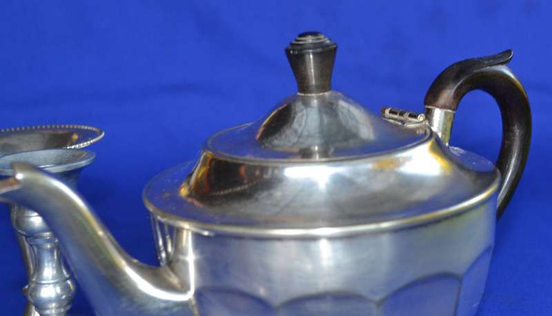 EPNS Tea Pot and candle holders