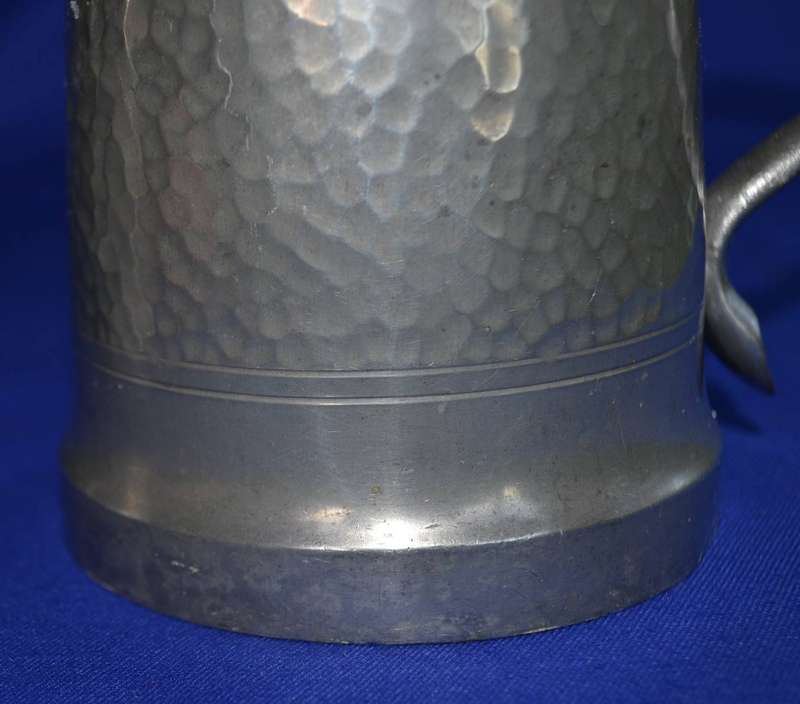 Vintage Hammered Detail Pewter Tankards