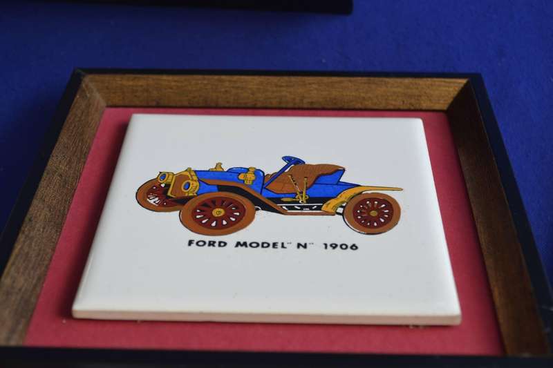 Framed Ceramic Tiles - Vintage Cars and Sail Ships