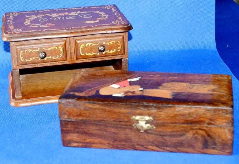 Vintage Wooden Trinket/ Jewellery Boxes x 2