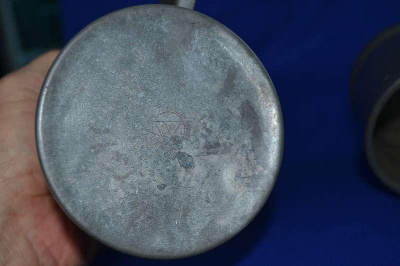Vintage Hammered Detail Pewter Tankards