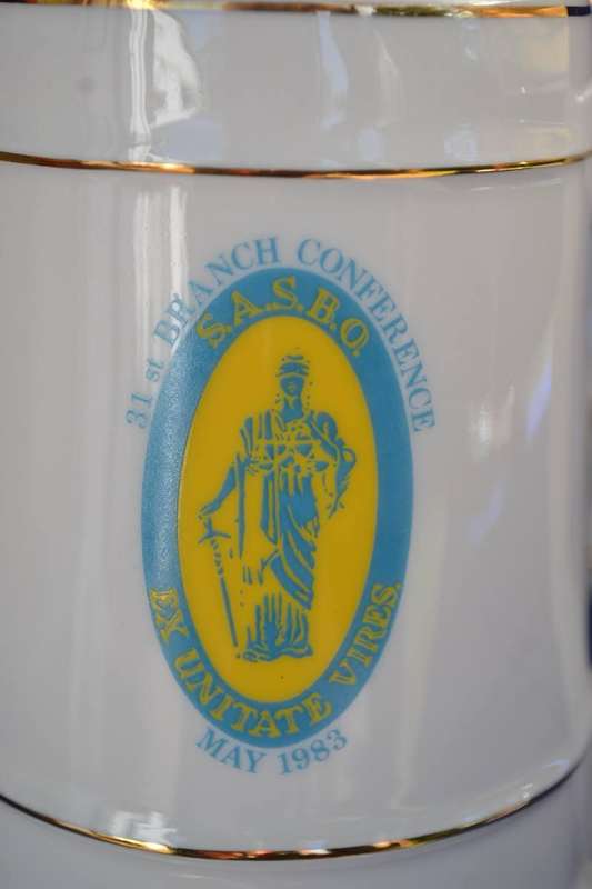 Vintage Branded  Ceramic Tankards x 2