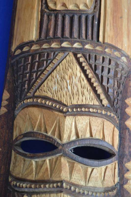 Decorative Carved Mask Wall Hangings and African Sandals