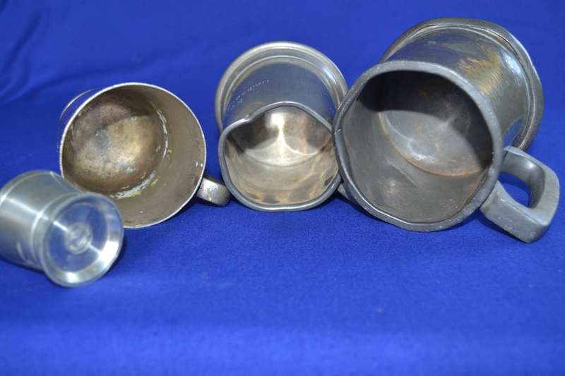 Assorted Tankards and Tot Measure - 4 Pieces