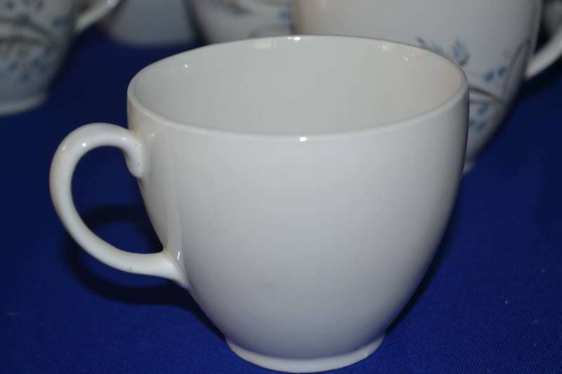 Vintage Johnson Bros Ironstone Trios (6) and Large Milk Jug Ftom the Snowhite Range