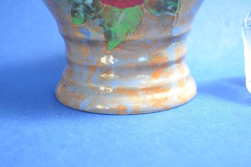 Royal Doulton "Wild Rose" Series Lygon Flower Pitcher & Crystal oil / !Vinegar Dispenser