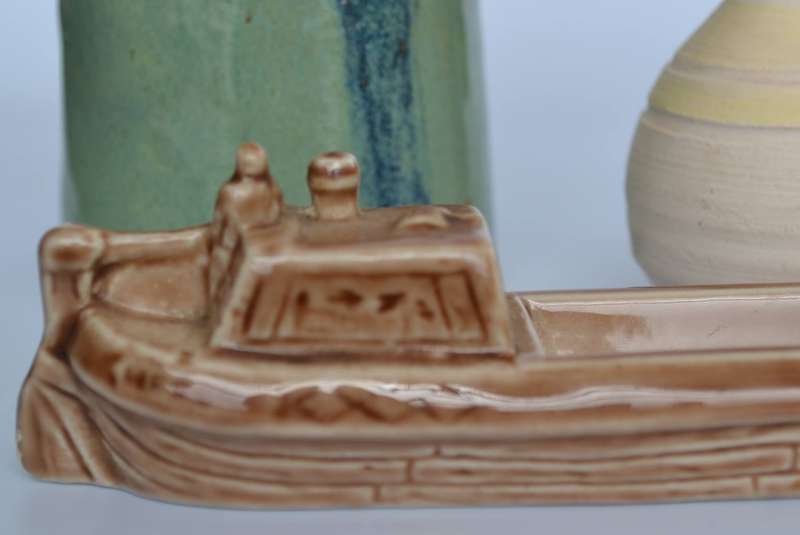 Wade England Porcelain Barge Ornament and Three Miniature  Ceramic Jugs