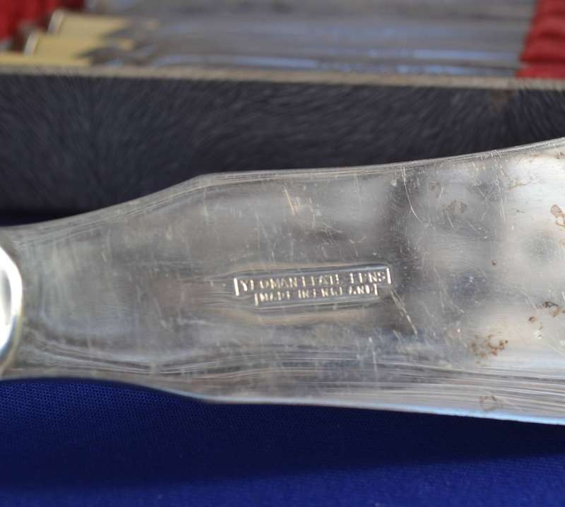 Vintage Yeoman Silver Plate Engraved Fish Knife and Fork Set - Boxed