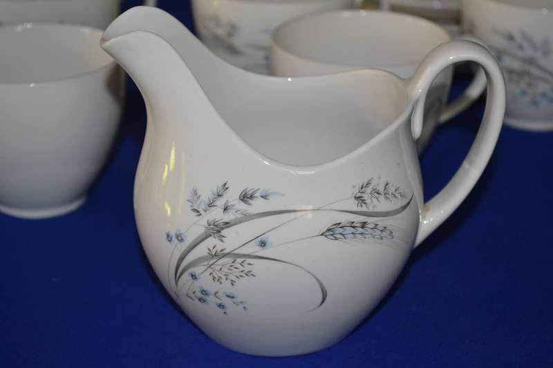 Vintage Johnson Bros Ironstone Trios (6) and Large Milk Jug Ftom the Snowhite Range