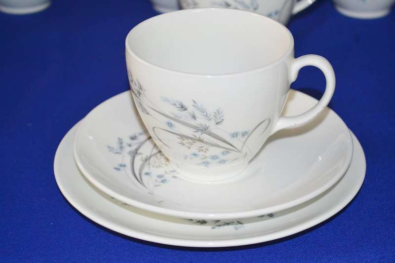 Vintage Johnson Bros Ironstone Trios (6) and Large Milk Jug Ftom the Snowhite Range