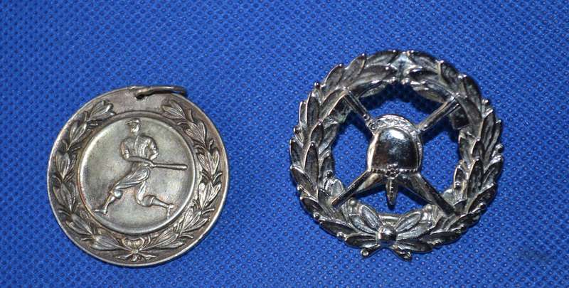 Vintage Fire Services Cap Badge and Vintage Baseball Medal
