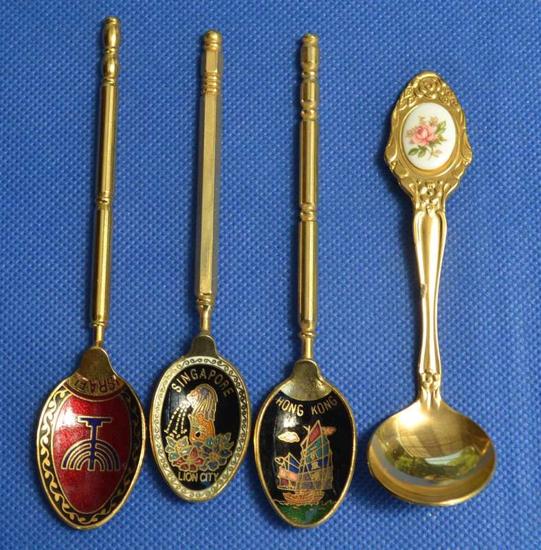 Vintage Collectable Spoons - Gold Plated- 4 Pieces