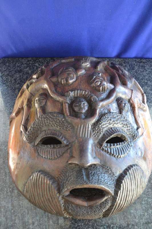 Large, Heavy Carved  Wooden African Mask