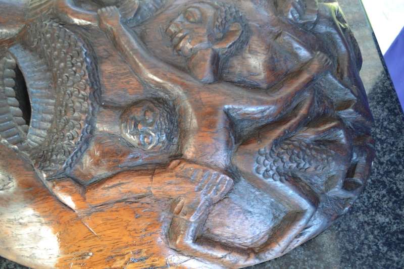 Large, Heavy Carved  Wooden African Mask