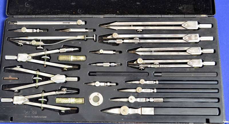 Wild Heerbrugg Switzerland RZ.40 Engineers Precision Drafting Set - Vintage c1960's