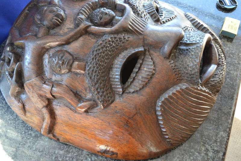 Large, Heavy Carved  Wooden African Mask