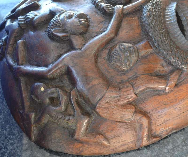 Large, Heavy Carved  Wooden African Mask