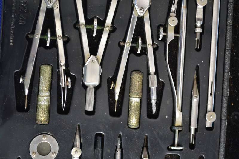 Wild Heerbrugg Switzerland RZ.40 Engineers Precision Drafting Set - Vintage c1960's