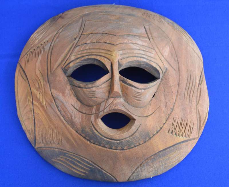 Hand Carved West African Circular Mask