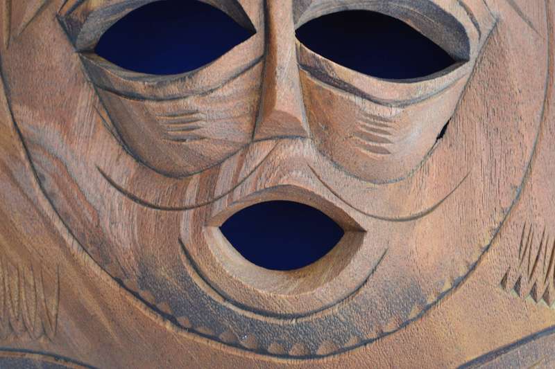 Hand Carved West African Circular Mask