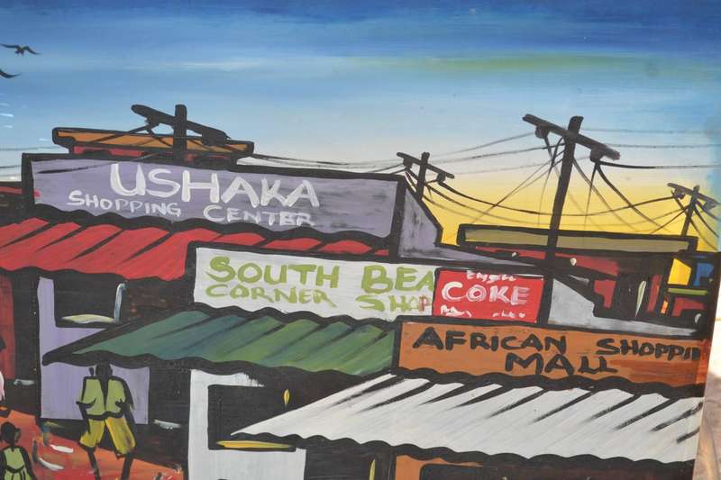 Large Original Painting on Canvas Township Art - Signed Isaac