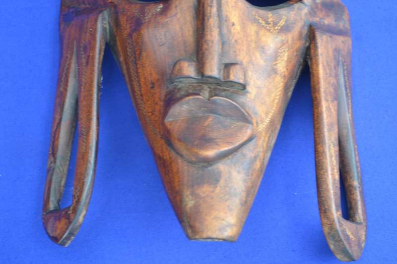 Vintage African, Kenya Wooden Hand Crafted Tribal Face Mask