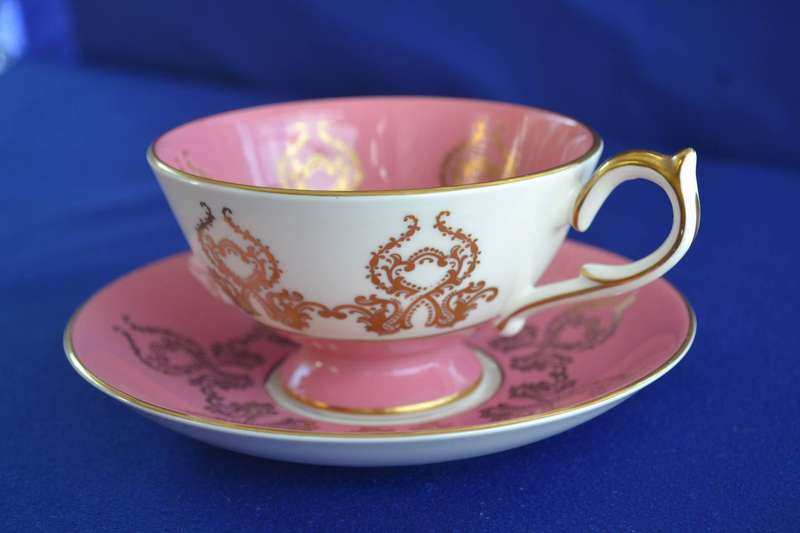 Aynsley Rare Vintage Pink Orchid Fruit Tea Cup and Saucer